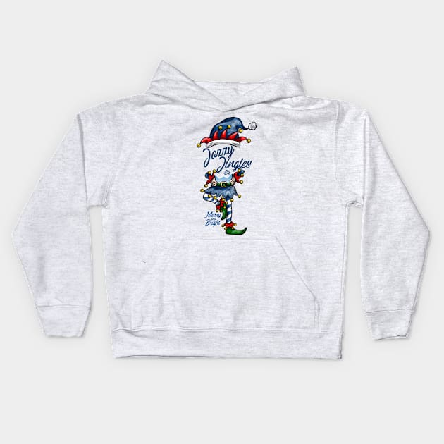 JAZZY JINGLES: Bells Blue Bright Christmas Elf Green Jingles Merry Red Kids Hoodie by Jake, Chloe & Nate Co.